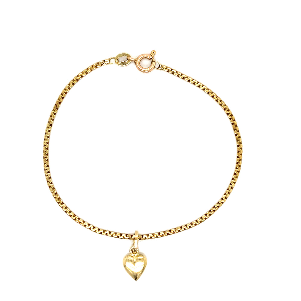 Estate Heart Charm Bracelet