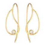 14K Yellow Gold 0.06cttw Diamond Tear Drop Earrings