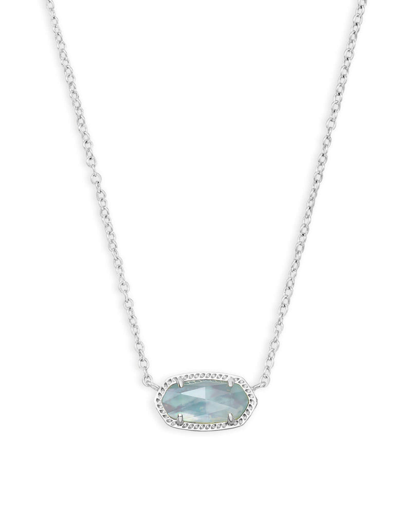 Elisa Silver Plated Pendant Necklace In Light Blue Illusion by Kendra Scott
