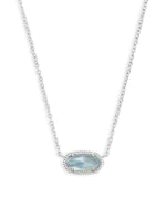 Elisa Silver Plated Pendant Necklace In Light Blue Illusion by Kendra Scott