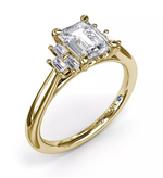 14K Yellow Gold 0.18cttw VS FG Cluster Diamond Semi-Mount Ring by Fana