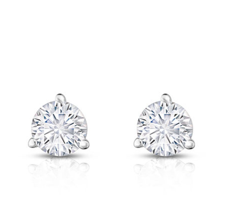 14K White Gold 1.01cttw I-J I1 Diamond Stud Earrings