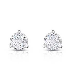 14K White Gold 1.01cttw I-J I1 Diamond Stud Earrings