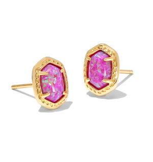 Daphne Gold Magenta Kyocera Opal Framed Stud Earrings by Kendra Scott