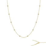 Gold Plated Classic 1.10cttw CZ Bezel Station Necklace 18"