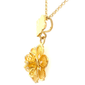 Estate 18K Flower Necklace