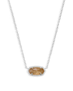 Elisa Silver Plated Necklace in Orange Citrine Quartz by Kendra Scott