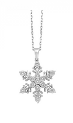 Sterling Silver 0.05cttw Diamond Snowflake Pendant