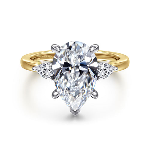 14K White & Yellow Gold Diamond Semi-Mount Ring by Gabriel