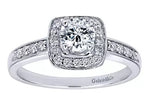 14K White Gold 0.30cttw G/H SI2 Diamond Semi Mount Ring