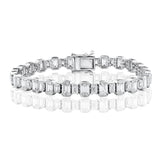 14K White Gold 12.38cttw SI G-H Emerald Cut Diamond Bracelet by Jewels by Jacob