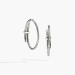 Spear Silver 0.12cttw Diamond Pave Hoop Earrings by John Hardy