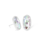 Ellie Earrings Rhodium Dichroic Glass by Kendra Scott