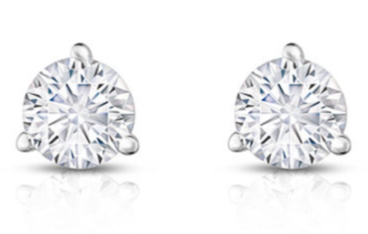 14K White Gold 3.01cttw SI2/I1 FG RBC Diamond Stud Earrings