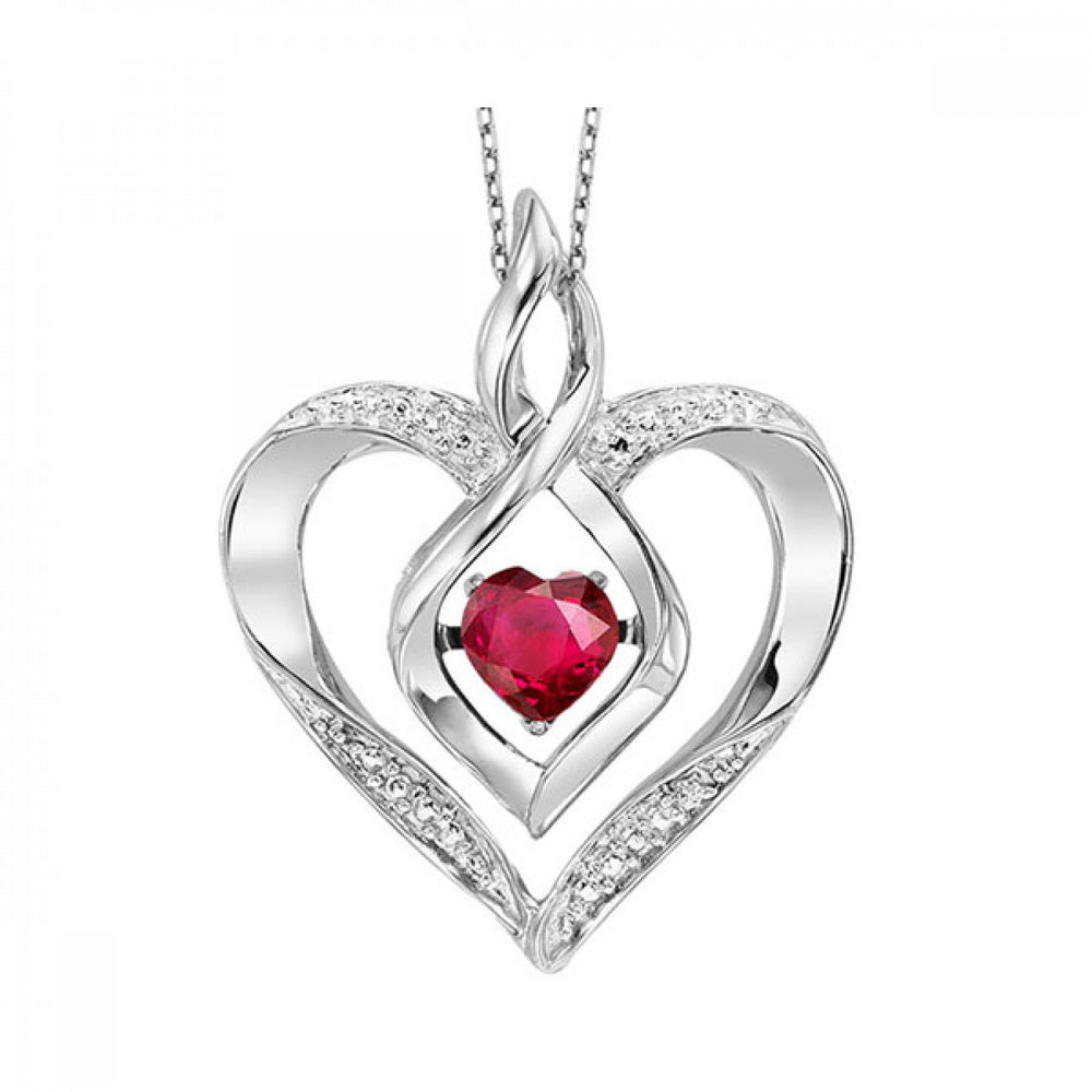 Ruby Rhythm of Love Heart Necklace