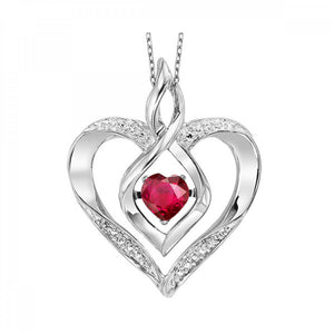 Ruby Rhythm of Love Heart Necklace