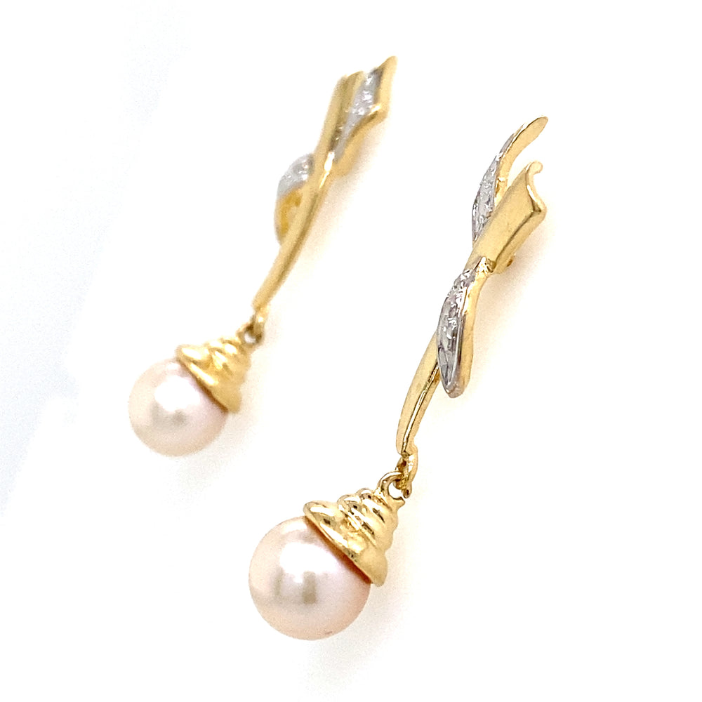 Estate Pearl Dangle Earrings
