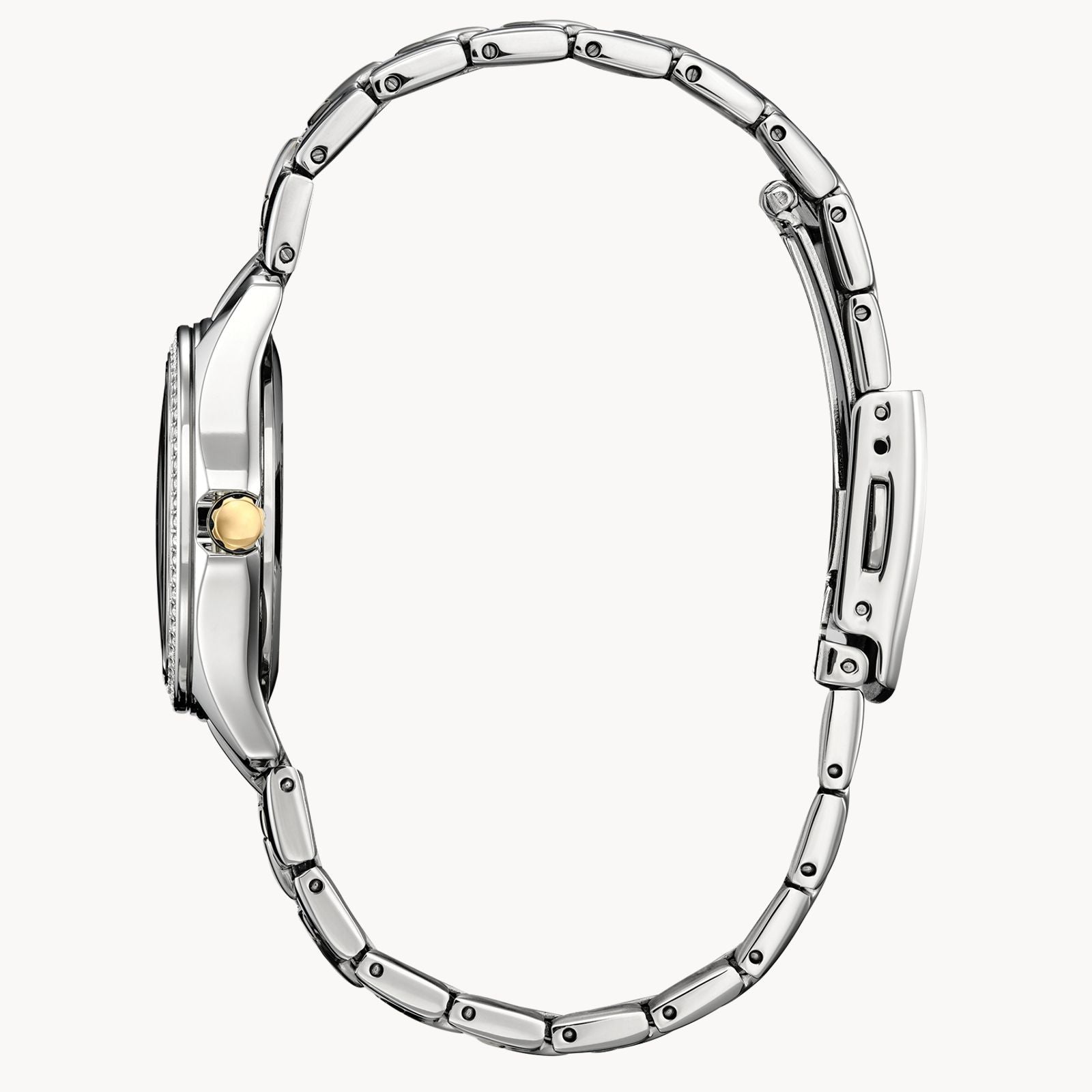 Ladies Eco Drive Crystal Two-Tone Stainless Steel Bracelet Watch by Citizen