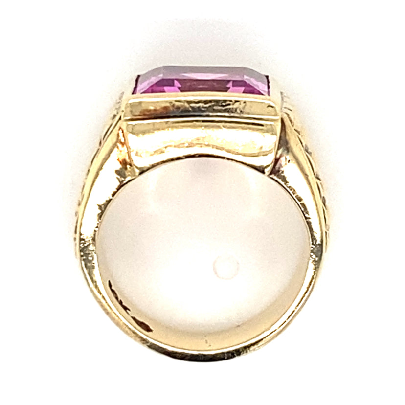 Estate Synthetic Pink Spinel Ring