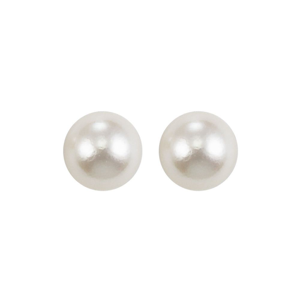 Sterling Silver 7.0mm White Freshwater Pearl Earrings