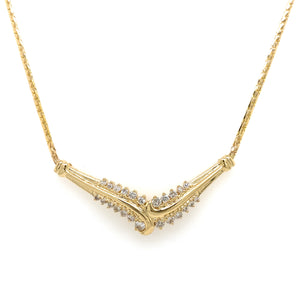 Estate Diamond V-Shaped Necklace