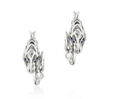 Naga Silver Hoop Earrings with Blue Sapphire Eyes by John Hardy