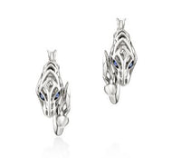 Naga Silver Hoop Earrings with Blue Sapphire Eyes by John Hardy