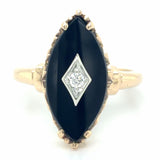 Estate Black Onyx Navette Ring