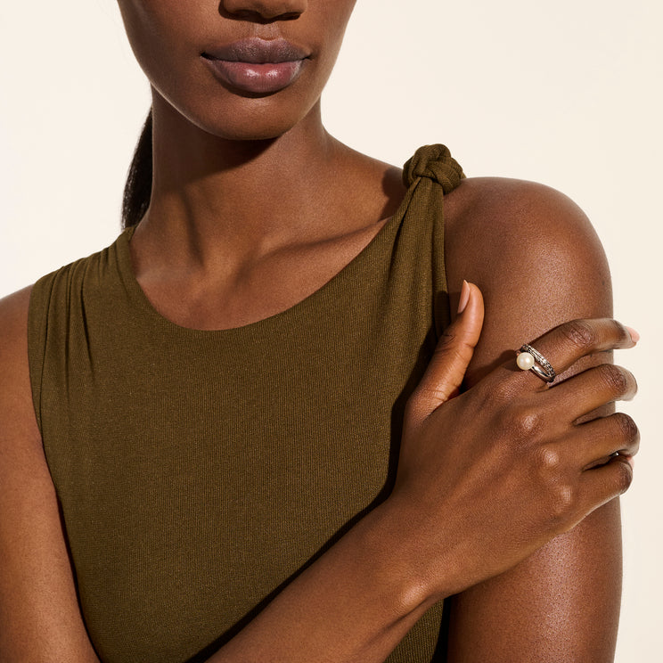 JH Essentials Silver Ring with Cultured Fresh Water Pearl by John Hardy