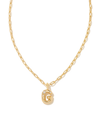 Crystal Letter G Gold Plated White CZ Short Pendant Necklace by Kendra Scott
