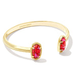 Elton Gold Plated Cuff Bracelet in Bronzed Veined Red & Fuchsia by Kendra Scott