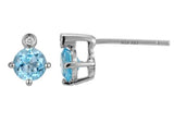 Sterling Silver Genuine Swiss Blue Topaz BirthstoneEarrings