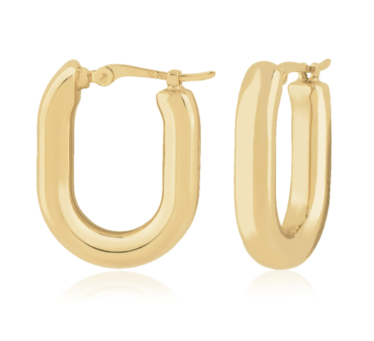 14K Yellow Gold 3.5mm Round U Hoops