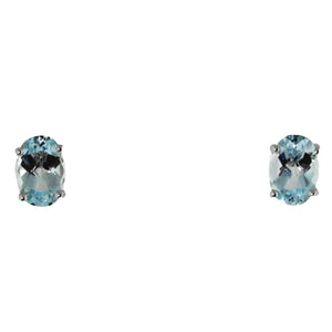 Sterling Silver Sky Blue Topaz Stud Earrings