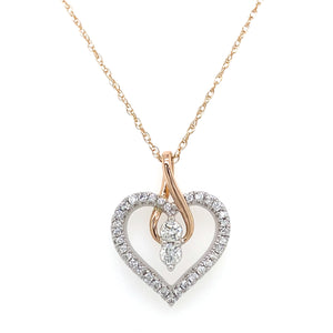 Estate Rose Gold Heart Necklace