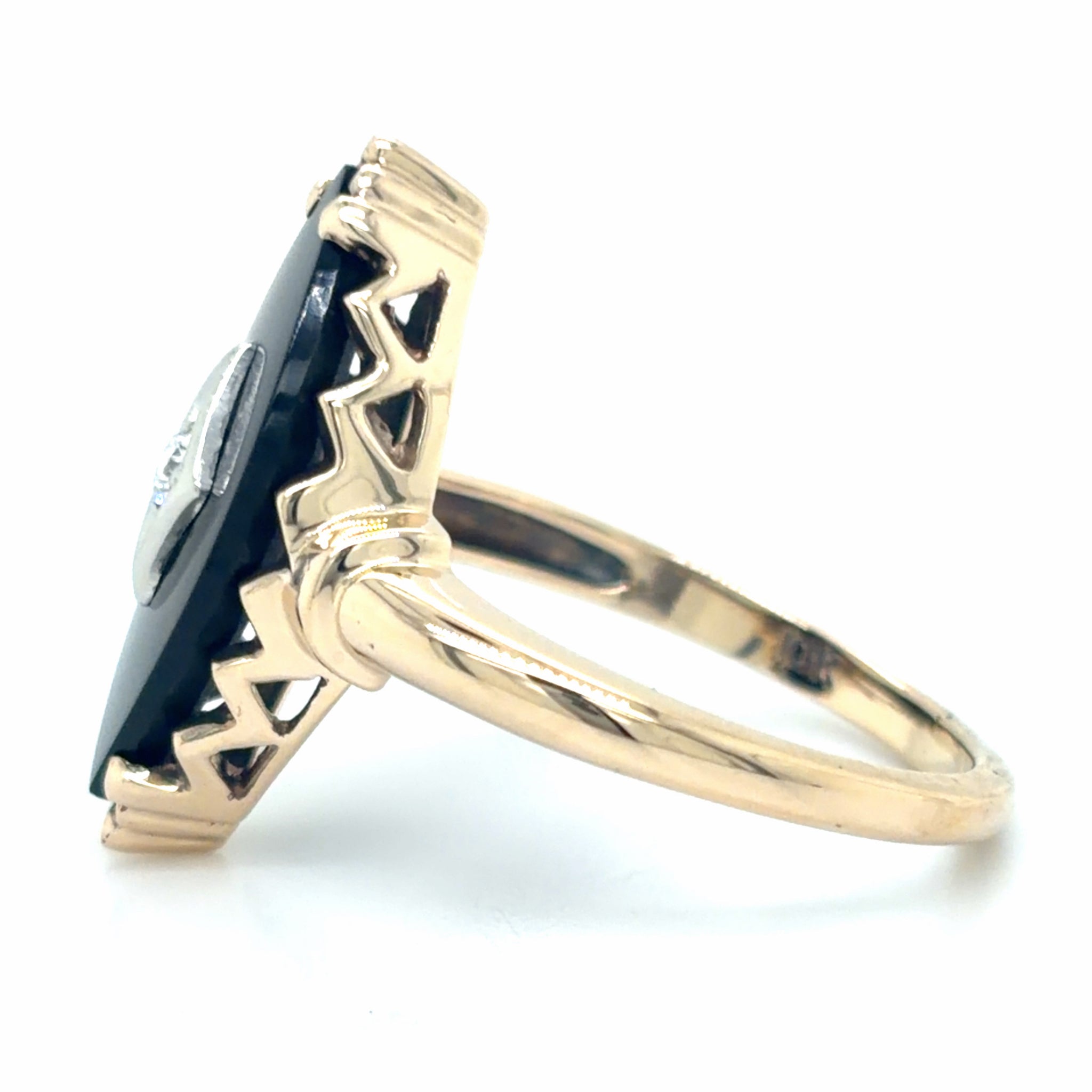 Estate Black Onyx Navette Ring