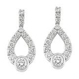 14K White Gold Diamond Earrings