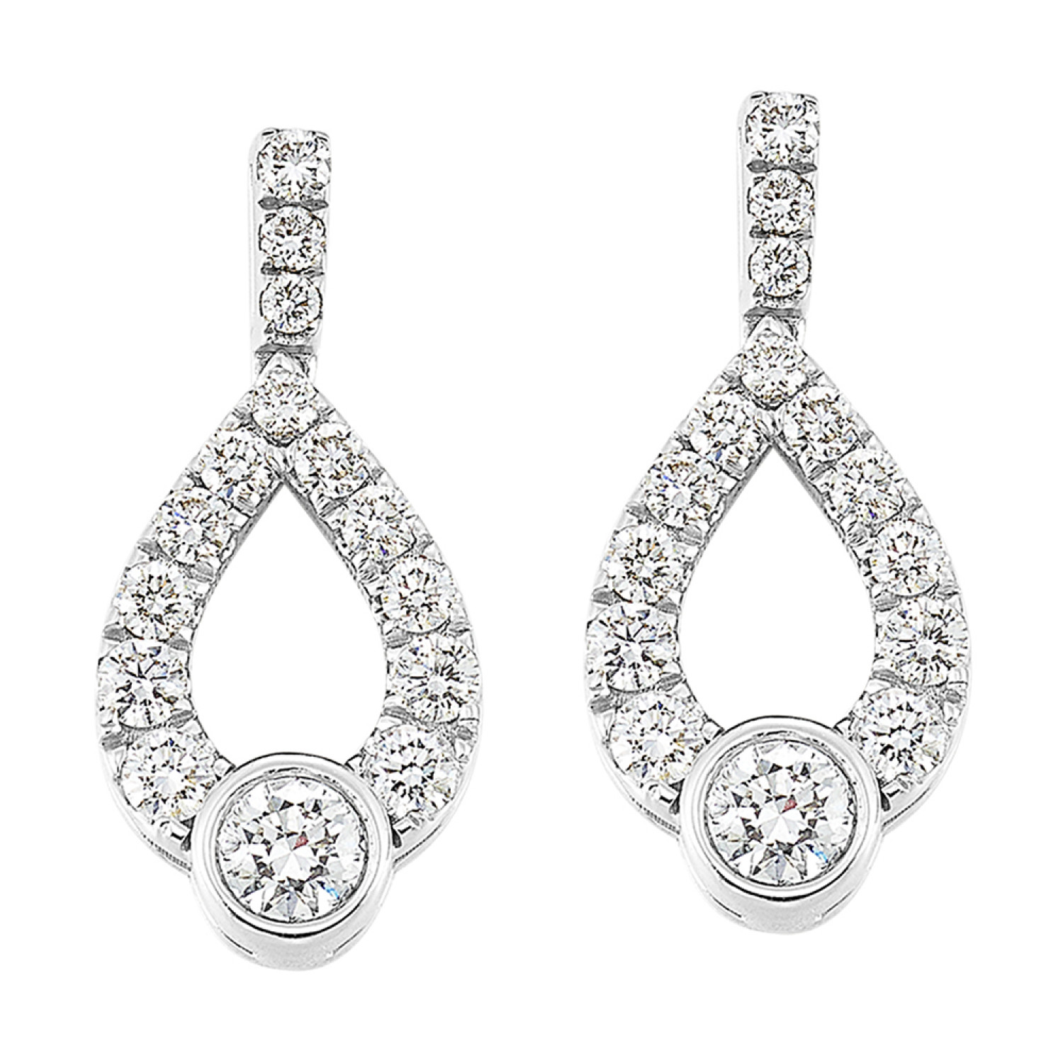 14K White Gold Diamond Earrings