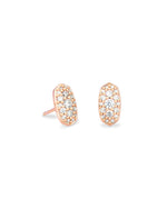 Grayson Rose Gold Plated Crystal Stud Earrings with White CZ by Kendra Scott