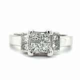 Estate Invisible Set Diamond Engagement Ring