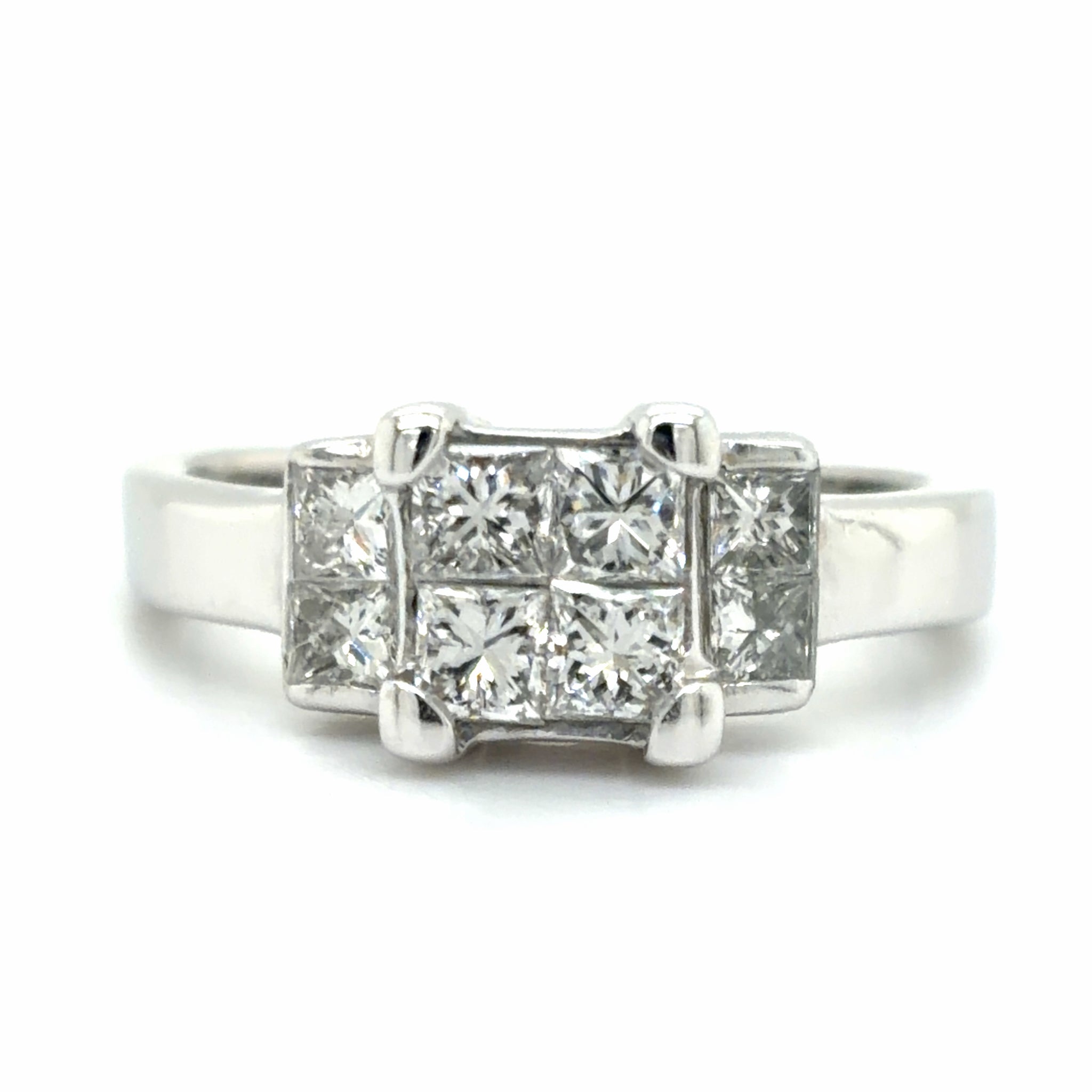 Estate Invisible Set Diamond Engagement Ring