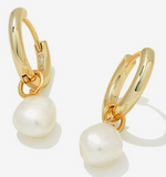 Willa Gold Plated White Pearl Huggie Earrings by Kendra Scott