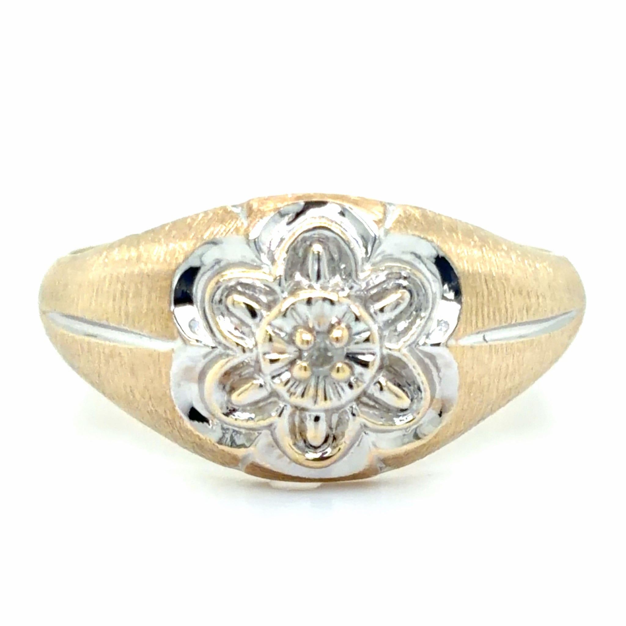 Estate Two-Tone Brushed Gold Ring