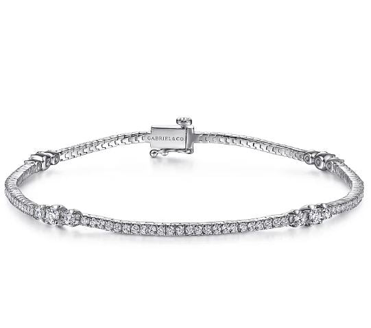 14K White Gold 1.31cttw SI2 Diamond Tennis Bracelet by Gabriel