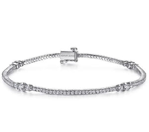 14K White Gold 1.30cttw SI2 G-H Diamond Tennis Bracelet by Gabriel