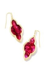 Yellow Gold Plated Framed Abbie Drop Earrings with Light Burgundy Illusion by Kendra Scott