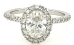 14K White Gold LAB GROWN 1.03ct F VS1 Oval Diamond LAB GROWN 1.63cttw Diamond Engagement Ring