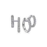 14K White Gold 0.73cttw SI2 IJ Diamond Easy Stackable Earrings by Gabriel