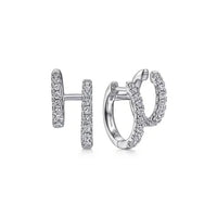 14K White Gold 0.73cttw SI2 IJ Diamond Easy Stackable Earrings by Gabriel