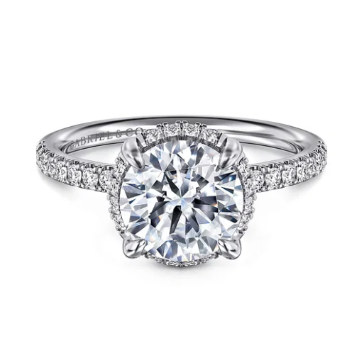 14K White Gold 0.27cttw SI2 G-H Diamond Semi-Mount Engagement Ring by Gabriel